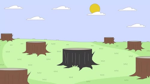 Deforestation outdoors cartoon animation