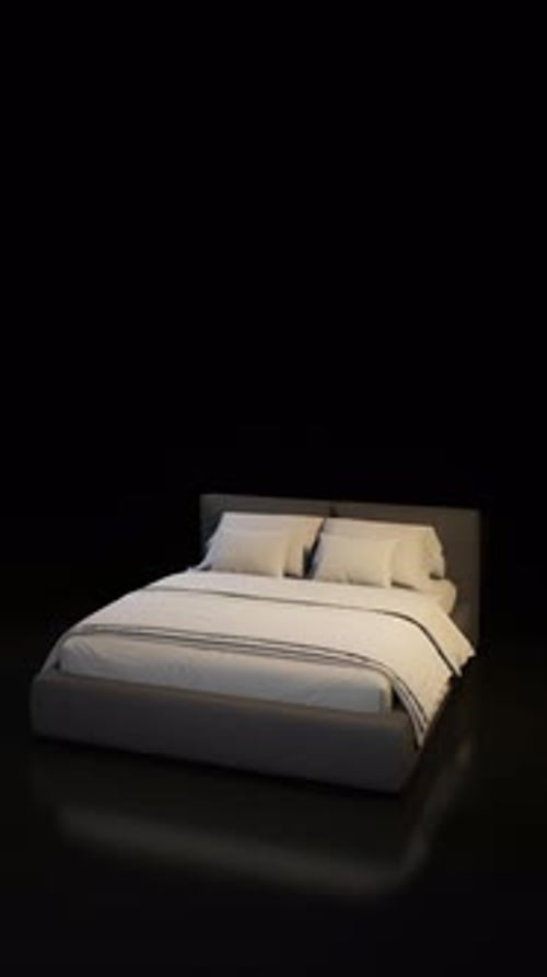Rotating Modern Bed 3D Render for Design Projects