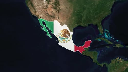 Mapa de la bandera de México