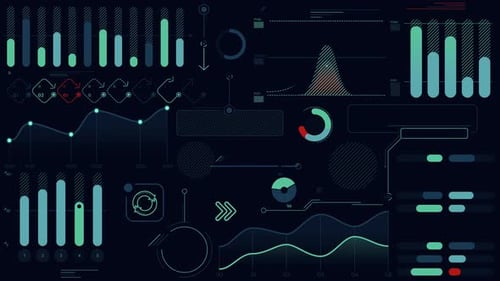 Futuristic Data Display HUD Elements Animation