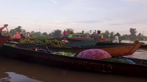 Floating market in Banjarmasin Indonesia