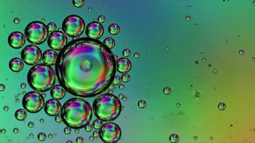 Iridescent Bubbles on Color Changing Background