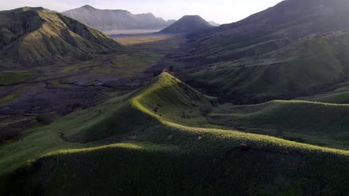 Aerial view of Bromo Tengger Semeru National Park, Indonesia.