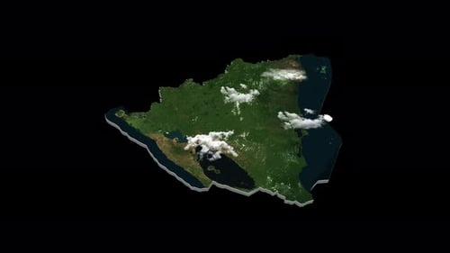 Animación de mapa de país 3D de Nicaragua Transparent Alpha
