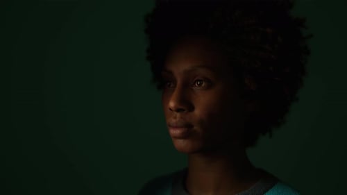 Futuristic Scanning Light Reveals Human Face and Data