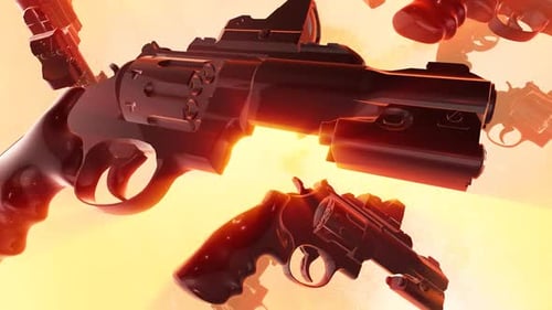 3D Revolvers Rotating Loop Animation