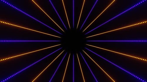 Purple And Yellow Spiral Neon Light Ribbon Background Vj Loop In HD