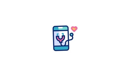 Animated Medical Smartphone App Icon with Stethoscope