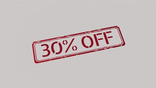 30 Percent Off Red Grunge Discount Stamp Animation