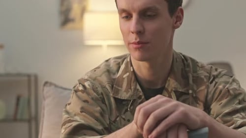 Soldier with PTSD at Therapy Session