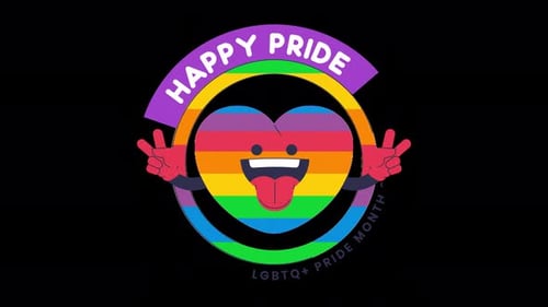 celebration of LGBTQ+ Pride Month with alpha channel - 4k animation