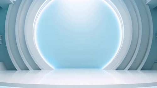 Podium Futuristische Vitrine mit Plattform für Produktausstellungen. Leeres modernes Bühnendisplay