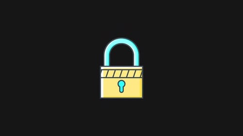 Minimalist Animated Padlock Icon Locking Unlocking
