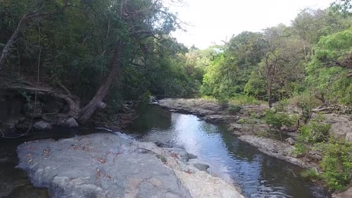 Aerial beautiful river water