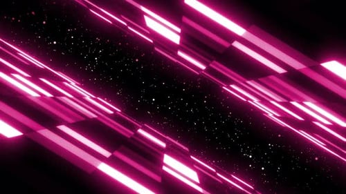 Camera Flying Through High Tech 3d Tunnel Background. Futuristic Digital Glowing Tunnel Background,