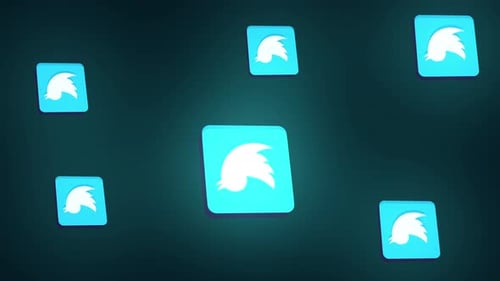 Modern Geometric Rotating Bird Icon Background Animation