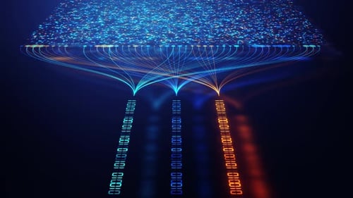 Neural Network Data Processing with Glowing Binary Code Streams