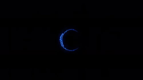 blue color neon circle animation