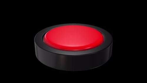 Glossy Red Button on Black Base