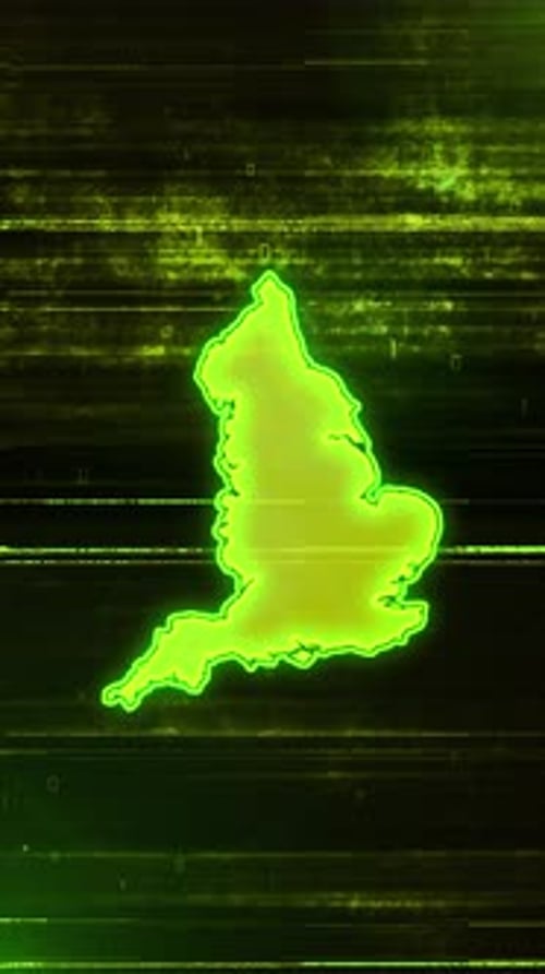England Digital Futuristic Glitch Map