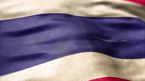 Vintage Grunge Thailand Flag Waving Animation