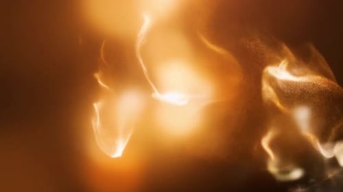 Abstract Golden Shimmering Particles Flowing Background