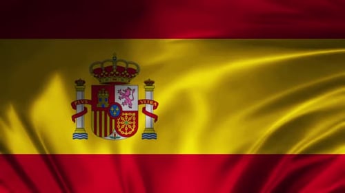 Dynamic Waving Flag of Spain Animation