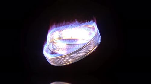 Blue Fire Rings Intro Able to Loop Seamless