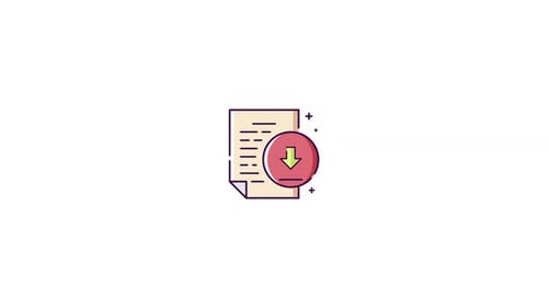 Flat Design Document Download Icon Animation