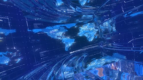 3D Glass World Map