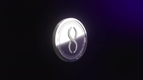 Animation rotative de la pièce d'argent de la crypto-monnaie Singularitynet