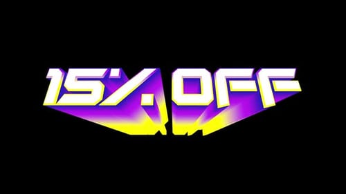 Vibrant Retro 15 Percent Off Animated Text Reveal