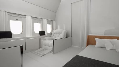 Luxury Private Jet Cabin Interior with Modern Design