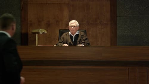 Courtroom Scene with Judge and Lawyer