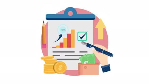 Business Financial Analysis Report Animation with Growth Chart