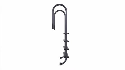 Black Metal Pool Ladder with Four Steps