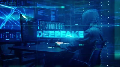 Deepfake Concept Technology Futuristic Data Background V02