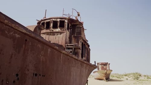 Aral Sea Deserted Ships – Dramatic Landscape