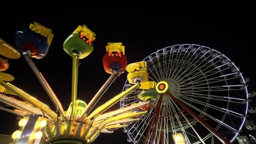 Amusement Park Happy Times Place At Night 31