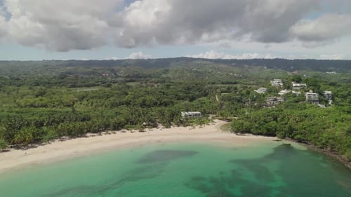 Aerial of Bellerive Beach, Las Ballenas, Las Terrenas, Dominican Republic