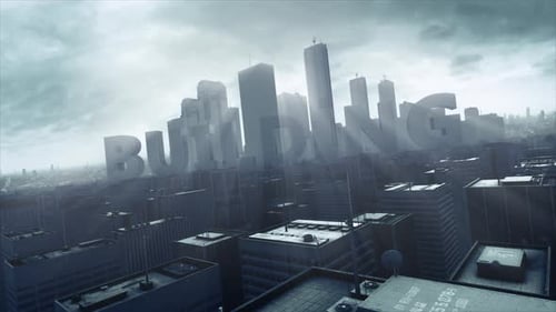 3D Skyscraper City Text Building