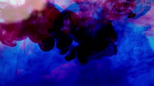 Abstract Paint Swirls in Water