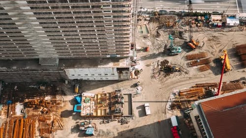 Timelapse Development Multistorey Residential Building Time Lapse Flat View Construction And