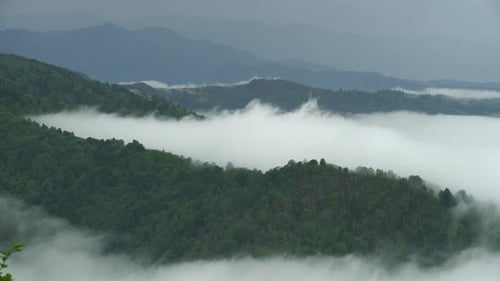 Timelapse: Misty Clouds Rolling Over the Green Hills