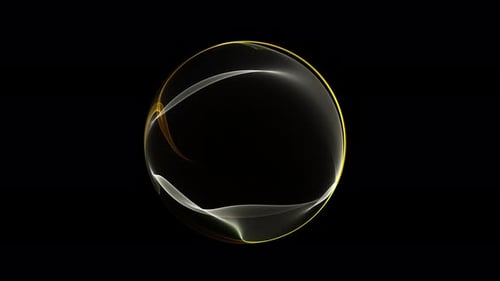 Abstract Fluid Sphere with Golden Ring Loop Animation