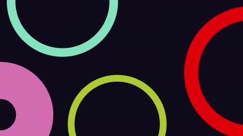Colorful Abstract Flat Design Circles Motion Background