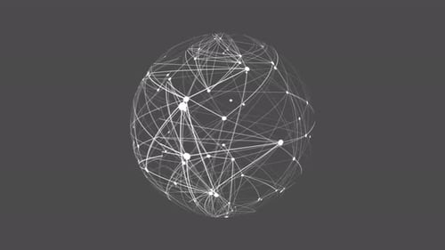 Plexus Planet Network Connection, Digital Globe Sphere Abstract Geometric Plexus Alpha Channel. 5331