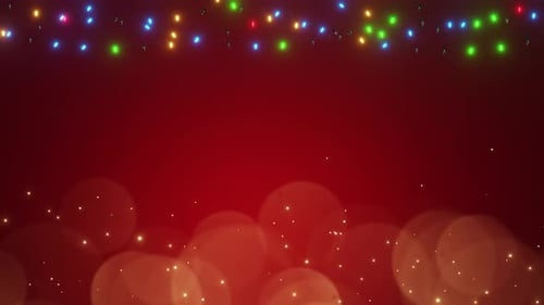 Festive Holiday String Lights and Sparkling Bokeh Background