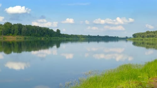 Calm River and Clouds Timelapse