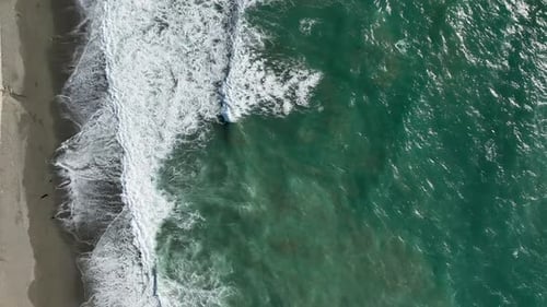 Beautiful Texture of Big Power Blue Ocean Waves with White Wash